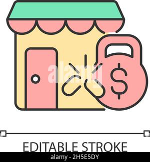 Small business debt relief RGB color icon Stock Vector
