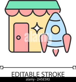 Small business fast launch RGB color icon Stock Vector