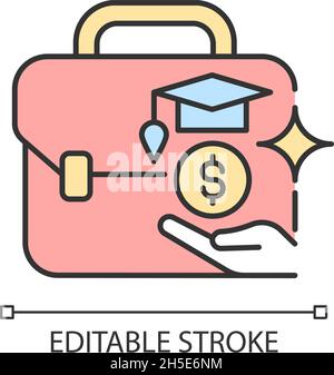 Grants for employee training RGB color icon Stock Vector