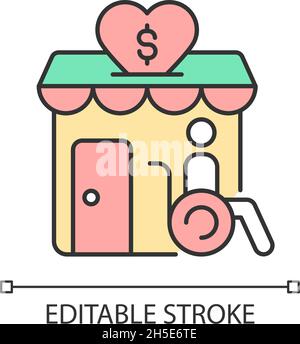Grants for disabled RGB color icon Stock Vector