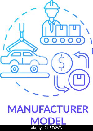 Manufacturing model blue gradient concept icon Stock Vector