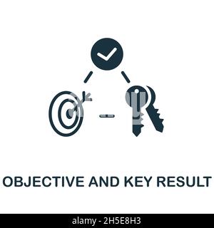 Objective And Key Result icon. Monochrome sign from digital transformation collection. Creative Objective And Key Result icon illustration for web Stock Vector
