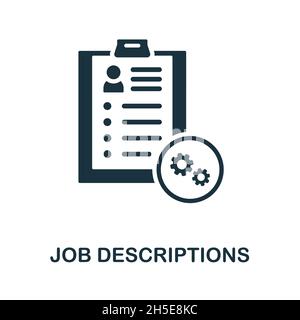 Job Descriptions icon. Monochrome sign from digital transformation collection. Creative Job Descriptions icon illustration for web design Stock Vector