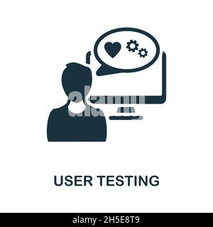 User Testing icon. Monochrome sign from digital transformation collection. Creative User Testing icon illustration for web design, infographics and Stock Vector
