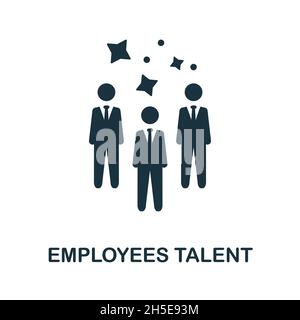 Employees Talent icon. Monochrome sign from digital transformation collection. Creative Employees Talent icon illustration for web design Stock Vector