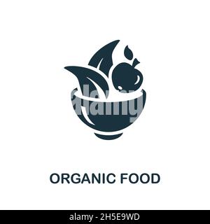 Organic Food icon. Monochrome sign from farming collection. Creative Organic Food icon illustration for web design, infographics and more Stock Vector