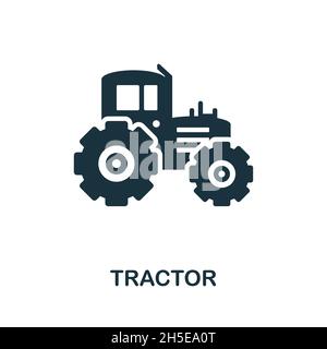 Tractor icon. Monochrome sign from farming collection. Creative Tractor icon illustration for web design, infographics and more Stock Vector