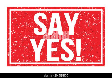 SAY YES!, words written on red rectangle stamp sign Stock Photo