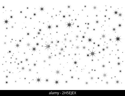 Fireworks star random source stream.  Falling Star. Stars on a white background. Stock Vector