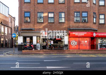 Kingston Upon Thames London England UK November 5 2021, KFC Kentucky Fried Chicken Food Takeaway Shop Front And Logo Stock Photo