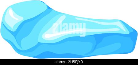 Broken ice icicle. Icy crystal, cold pieces, cartoon flat vector illustration isolated on white background Stock Vector