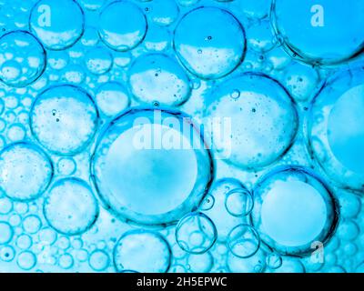 Oil bubbles in water Stock Photo