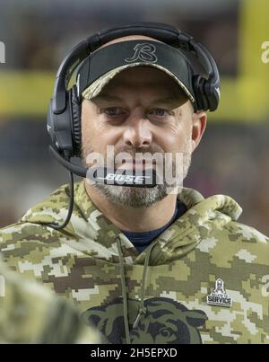 A Chicago Bears fan holds a quarterback Justin Fields jersey before an NFL  football game against the Houston Texans Sunday, Sept. 25, 2022, in  Chicago. (AP Photo/Nam Y. Huh Stock Photo - Alamy