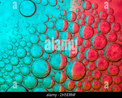 Oil bubbles in water Stock Photo
