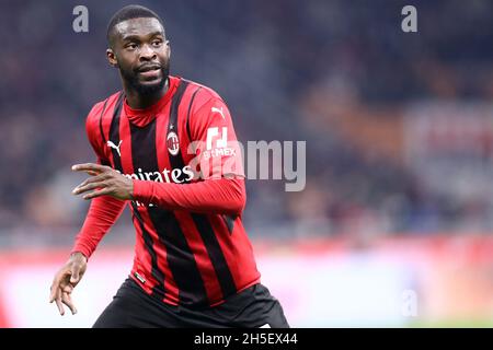 Fikayo Tomori of Ac Milan  looks on during the Serie A match between Ac Milan and Fc Internazionale . Stock Photo