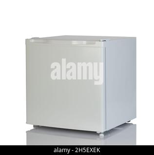 White small refrigerator isolated on white background Stock Photo
