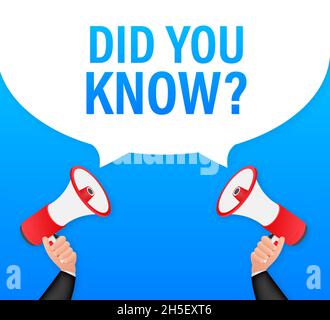 Did you know megaphone label. Vector stock illustration Stock Vector