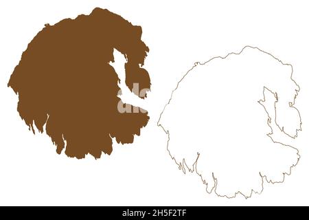 Rene-Levasseur Island (Canada, North America, Quebec Province) map vector illustration, scribble sketch eye of Quebec map Stock Vector