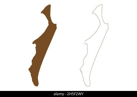 Fraser island (Queensland, Commonwealth of Australia) map vector illustration, scribble sketch K'gari or Gari map Stock Vector