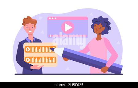 Video editor concept Stock Vector