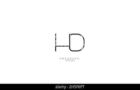 Alphabet letters Initials Monogram logo HD DH H D Stock Vector