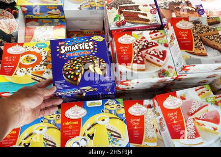 Smarties icecake in a shop Stock Photo