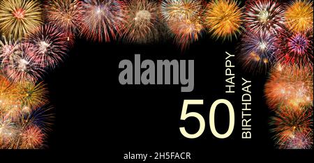 happy congratulations  to the 50th birthday Stock Photo