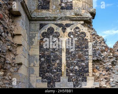 Details of the ruins of Leiston Abbey at Leiston in Suffolk, UK Stock Photo