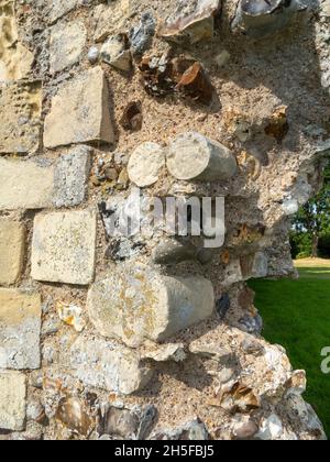 Details of the ruins of Leiston Abbey at Leiston in Suffolk, UK, showing re-use of materials Stock Photo