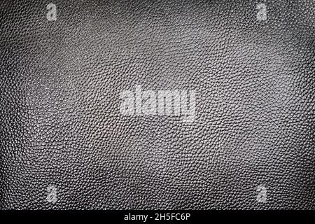 Dark silver leather background texture closeup Stock Photo