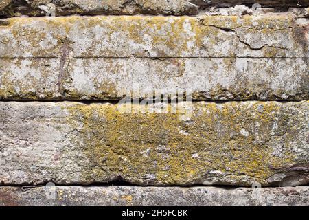 Old concrete blocks wall background closeup. Industrial background Stock Photo