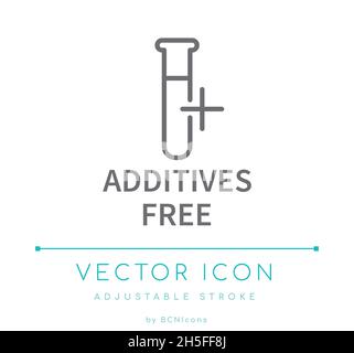 Additives Free Line Icon. No Additives Cosmetic Vector Symbol. Stock Vector