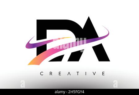 DA D A Purple Letter Logo Design with Creative Liquid Effect Flowing ...