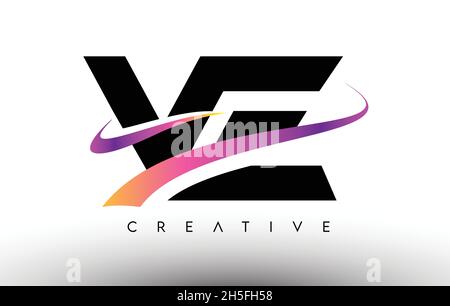 VE V E Lines Letter Design with Creative Elegant Zebra Vector ...