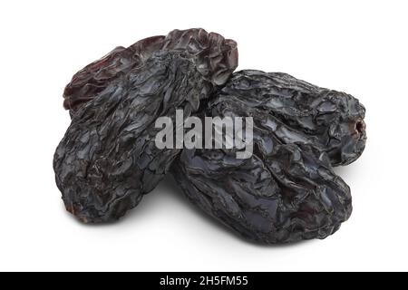 Yellow raisins isolated on white background with clipping path and full depth of field Stock Photo
