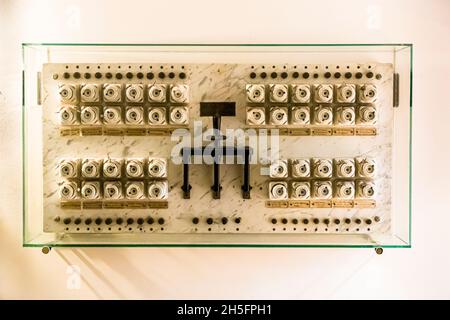 Fuse box as an art object in Ruurlo Castle. Ruurlo, Netherlands Stock Photo