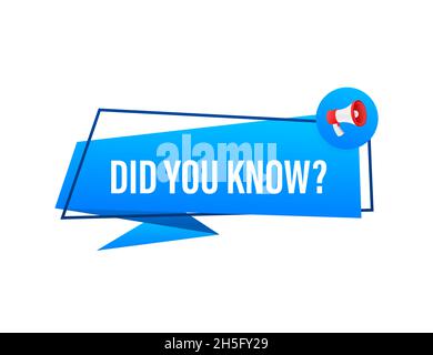 Did you know megaphone label. Vector stock illustration Stock Vector