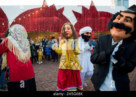 Tehran, Iran. 9th Nov, 2021. Iranian people perform during a