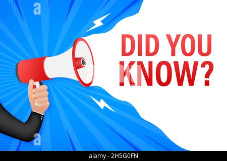 Did you know megaphone label. Vector stock illustration Stock Vector