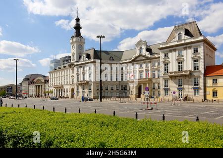 Warsaw, Poland - May 03, 2015: Jablonowski Palace, built in the 18th century, demolished by the communist authorities in 1952, rebuilt according to th Stock Photo