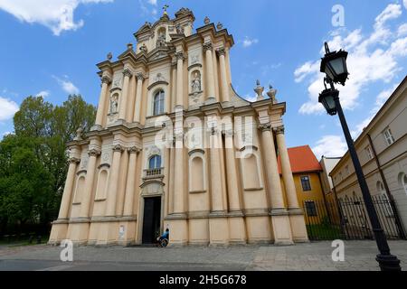 Warsaw, Poland - May 03, 2015: The Church of Wizytek, late Baroque church, built in 1728-1761, designed by Karol Bay Stock Photo