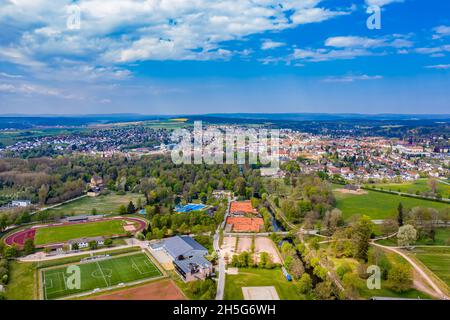 Donaueschingen Luftbild | Aerial View from the German Town Donaueschingen Stock Photo