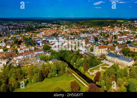 Donaueschingen Luftbild | Aerial View from the German Town Donaueschingen Stock Photo