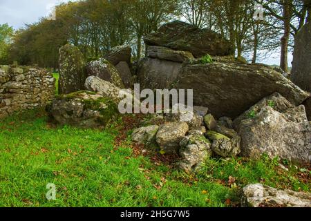 There are many neolithic tombs in Ireland, but this one is very well preserved. Stock Photo