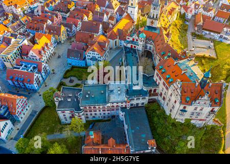 Sigmaringen aus der Luft | Luftbilder von Sigmaringen | Aerial View of the German Town Sigmaringen Stock Photo