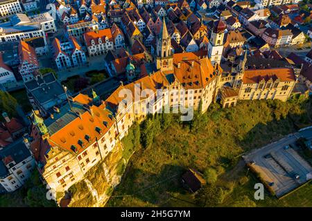 Sigmaringen aus der Luft | Luftbilder von Sigmaringen | Aerial View of the German Town Sigmaringen Stock Photo