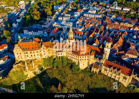 Sigmaringen aus der Luft | Luftbilder von Sigmaringen | Aerial View of the German Town Sigmaringen Stock Photo