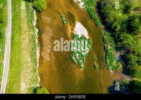 Die Donau aus der Luft | River Donau in Germany from above Stock Photo