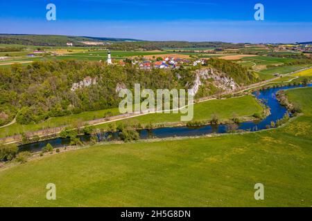 Die Donau aus der Luft | River Donau in Germany from above Stock Photo