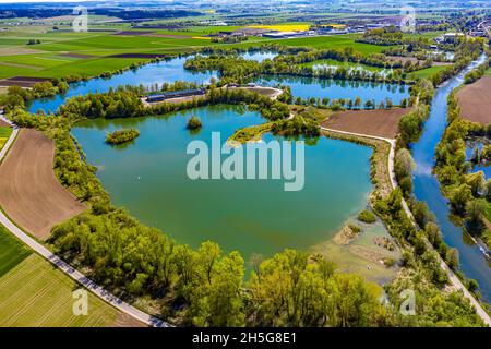 Die Donau aus der Luft | River Donau in Germany from above Stock Photo